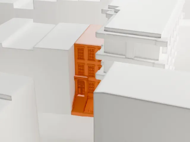 58 Joralemon Street model, South view