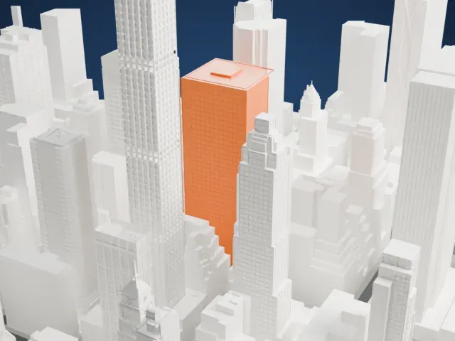 590 Madison Avenue model, East view