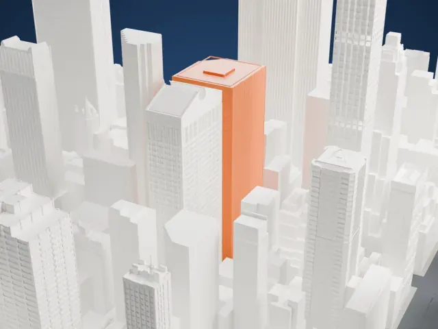 590 Madison Avenue model, South view