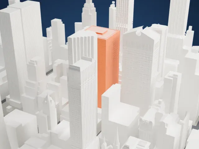 590 Madison Avenue model, West view