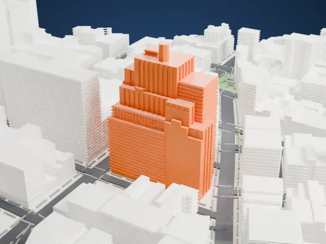 60 Hudson Street model, North view