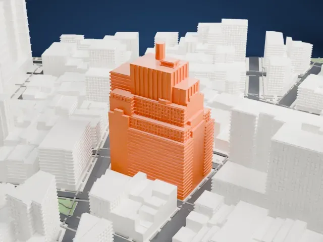 60 Hudson Street model, South view