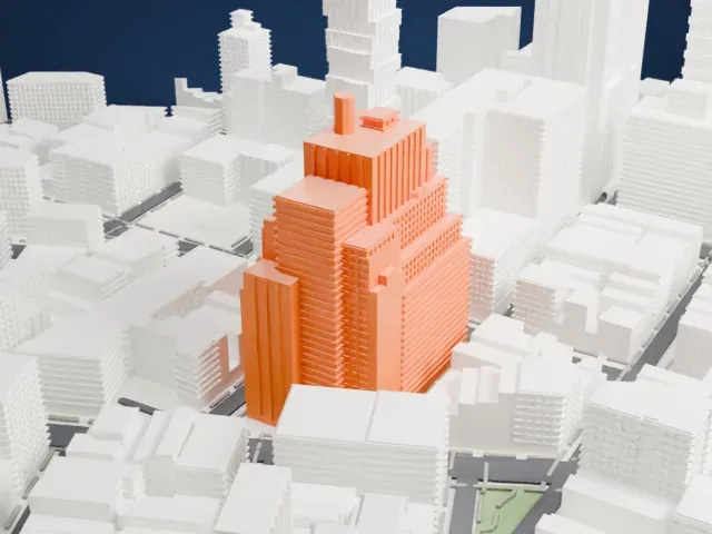 60 Hudson Street model, West view