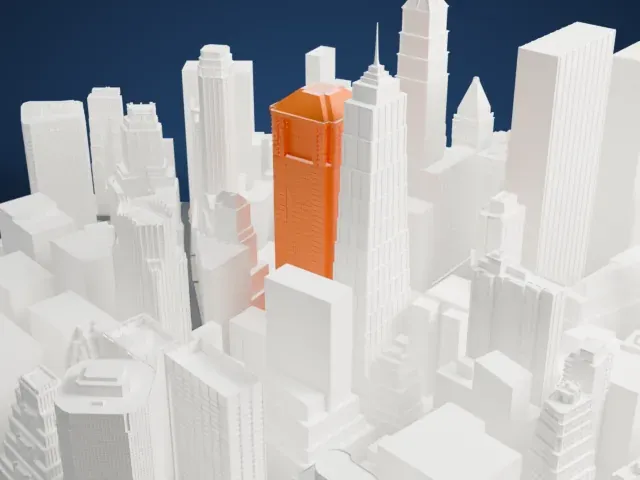 60 Wall Street model, East view