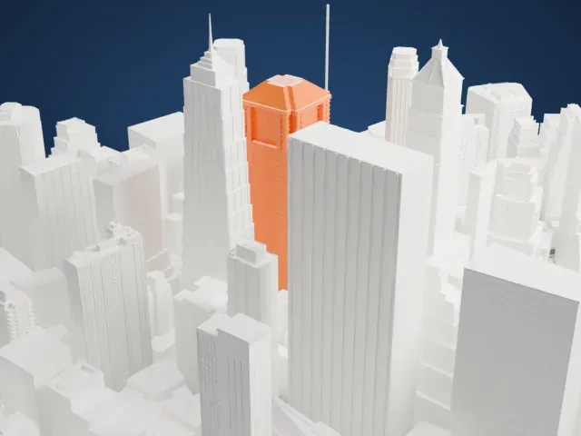 60 Wall Street model, North view