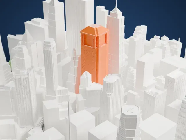60 Wall Street model, South view