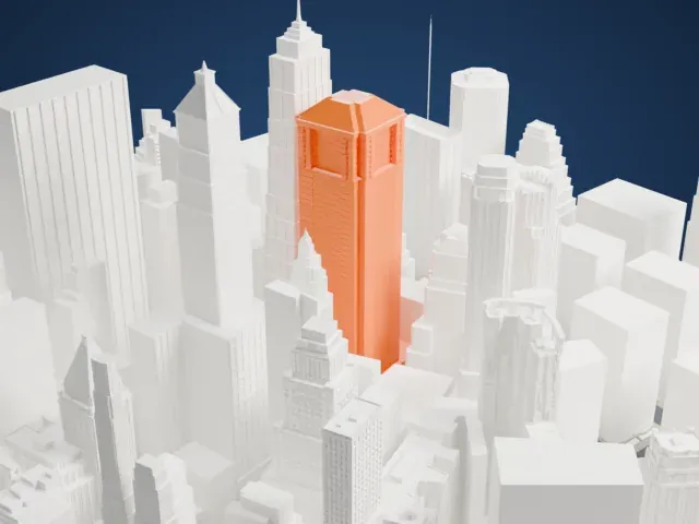 60 Wall Street model, West view