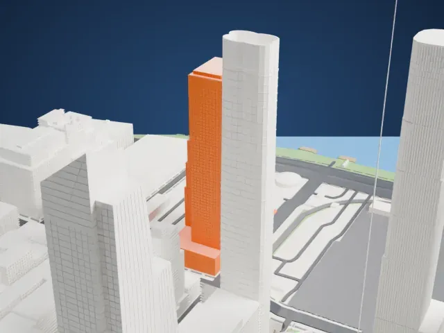 601 West 29th Street model, East view
