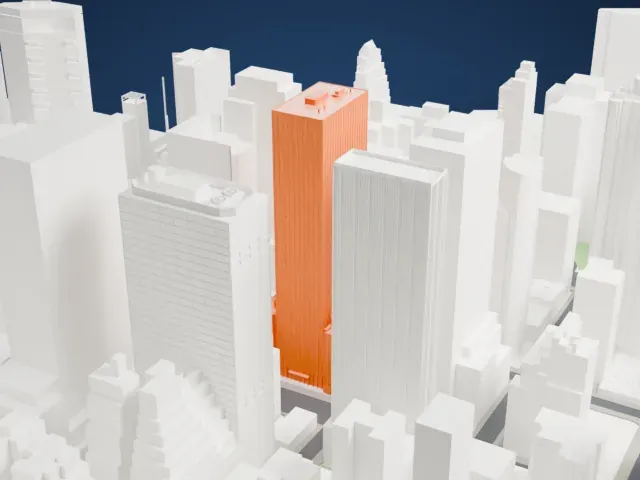 633 3rd Avenue model, West view