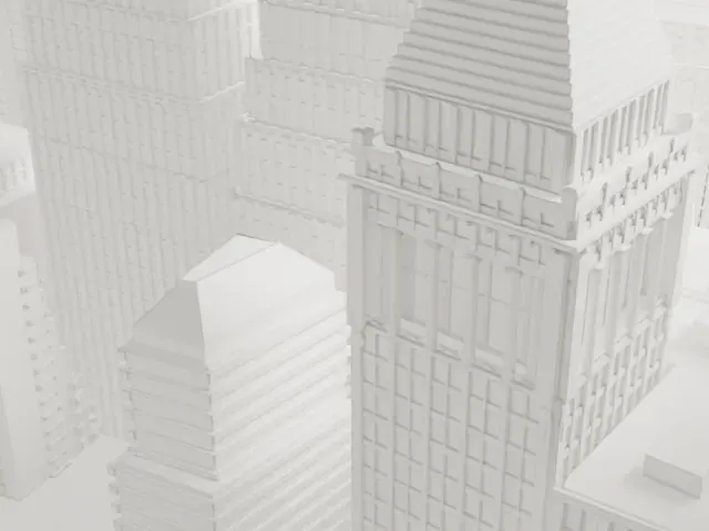65 Broadway model, East view