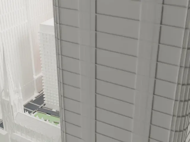 65 Broadway model, North view