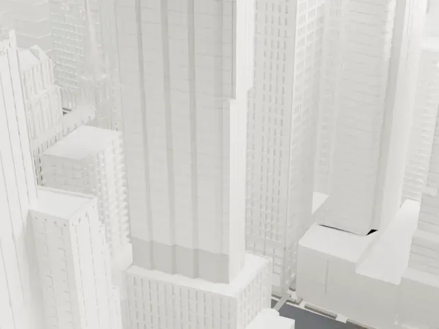 65 Broadway model, West view
