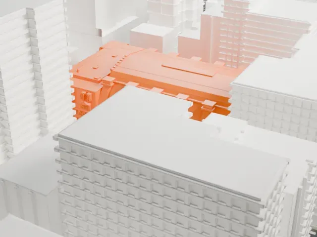 69th Regiment Armory model, North view