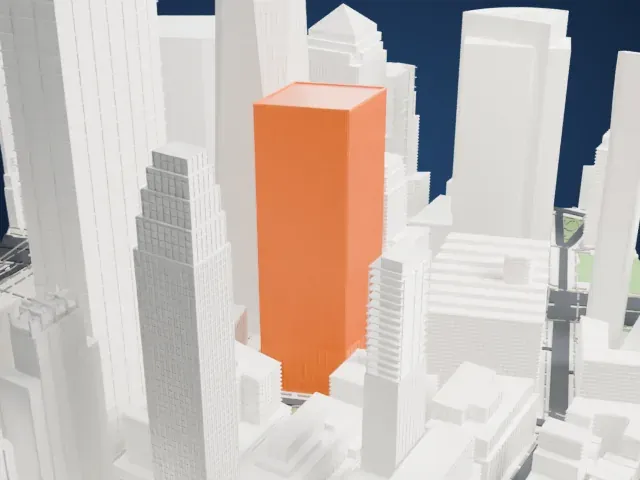 7 World Trade Center model, East view