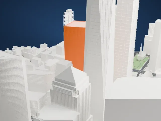 7 World Trade Center model, West view