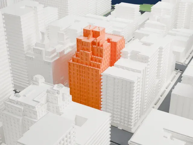 740 Park Avenue model, East view