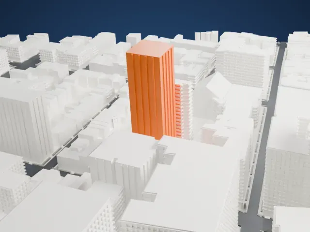 75 Livingston Street model, East view