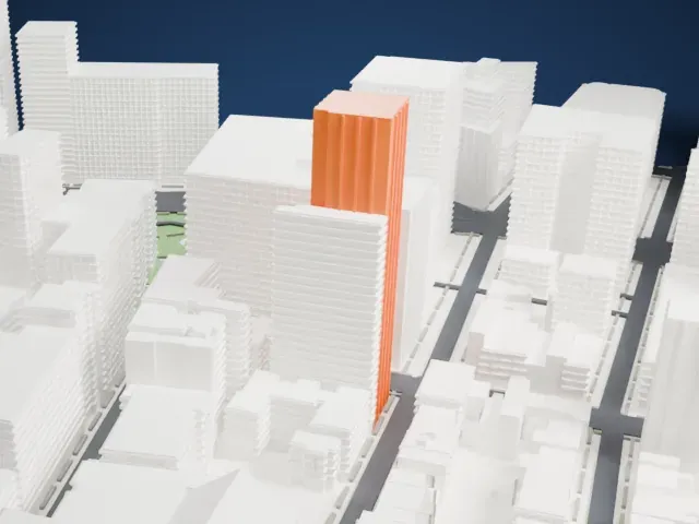 75 Livingston Street model, West view