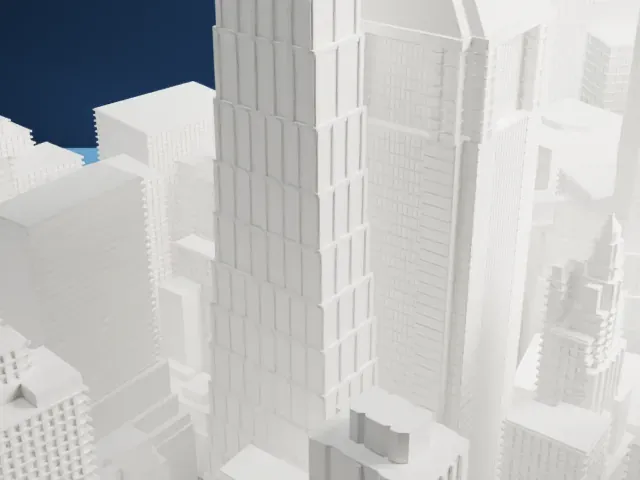 75 Wall Street model, North view