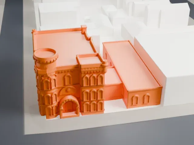 75th Police Precinct Station House model, North view
