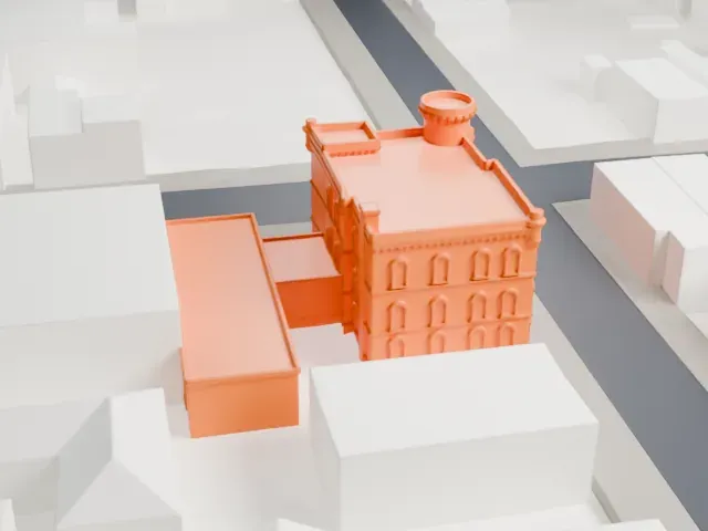 75th Police Precinct Station House model, South view