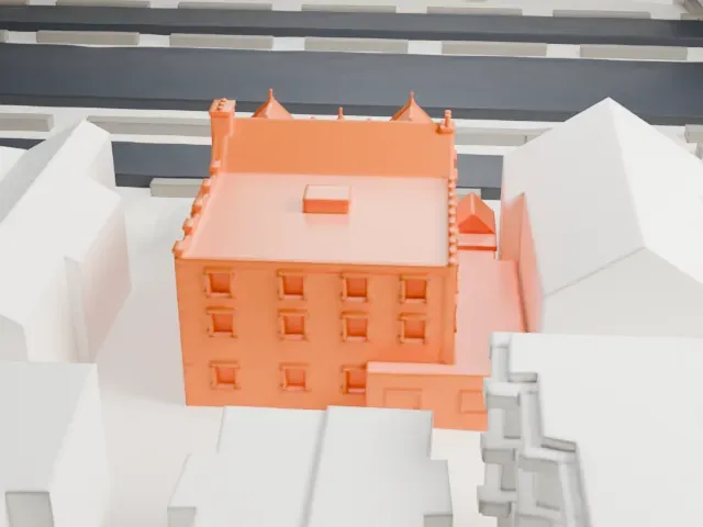 770 Eastern Parkway model, South view