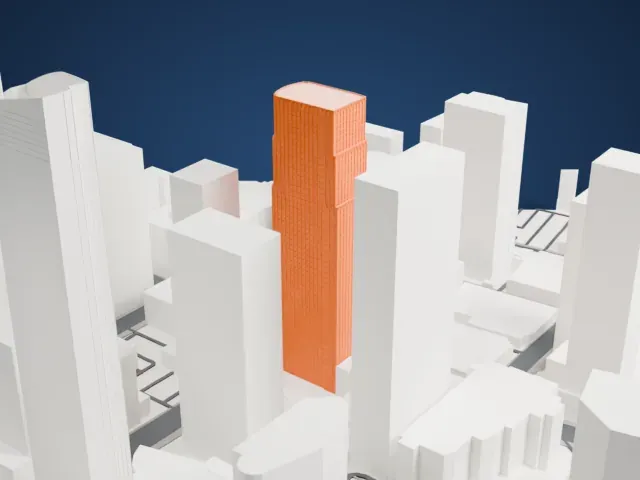 777 Tower model, North view
