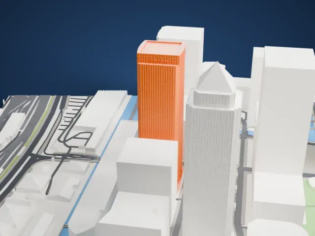 8 Canada Square model, West view