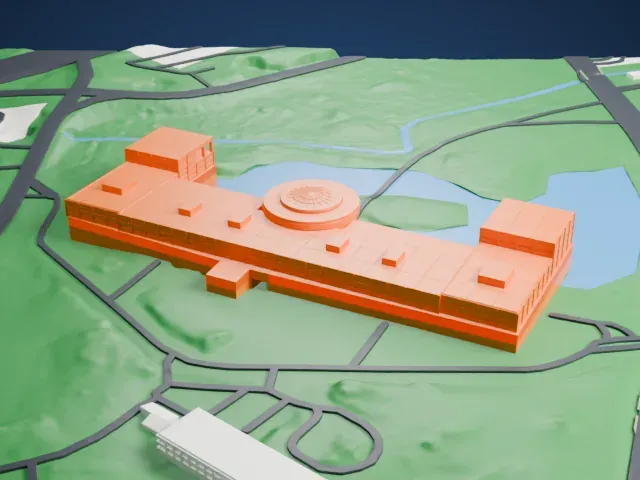 800 Westchester Avenue model, East view
