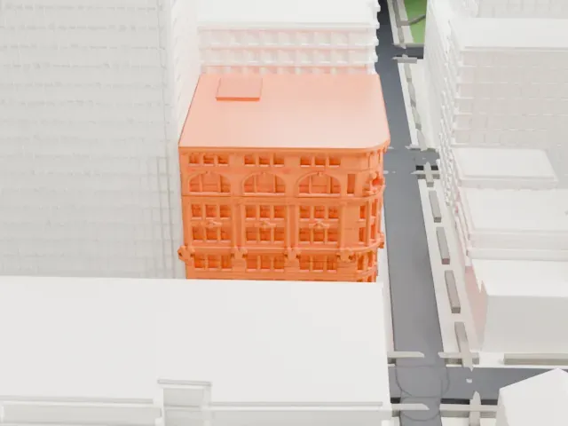 81 Willoughby Street model, West view