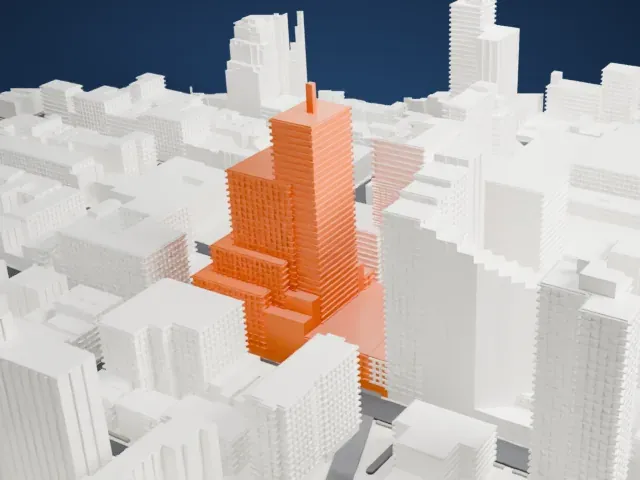 811 Tenth Avenue model, North view