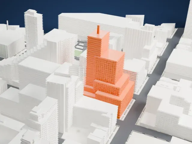 811 Tenth Avenue model, South view
