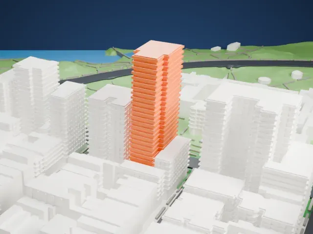825 Fifth Avenue model, East view