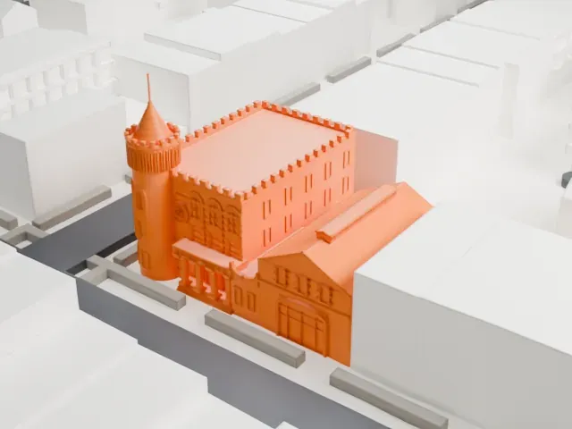 83rd Precinct Police Station model, South view