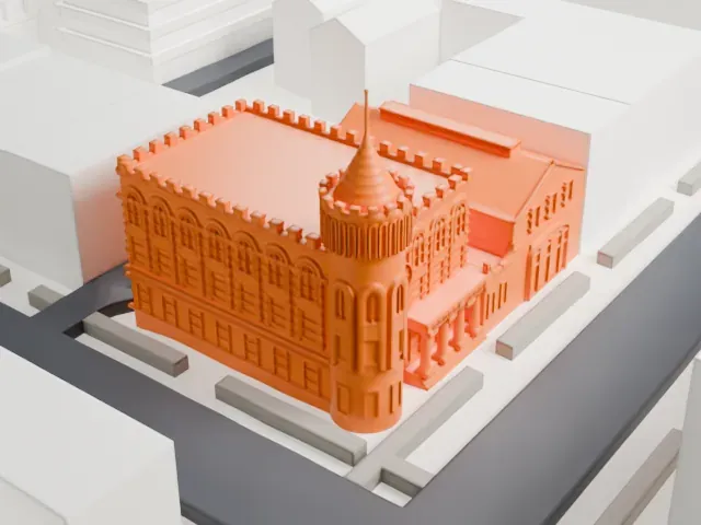 83rd Precinct Police Station model, West view