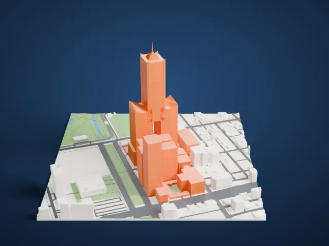 85 Sky Tower model, East view