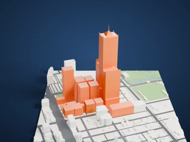 85 Sky Tower model, North view