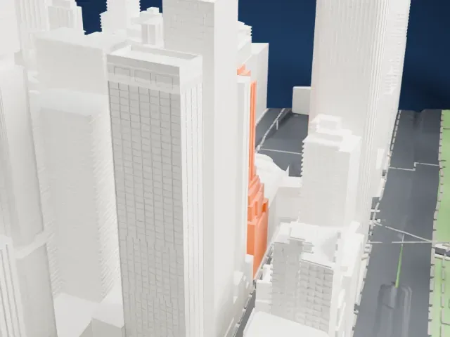 88 Greenwich Street model, North view