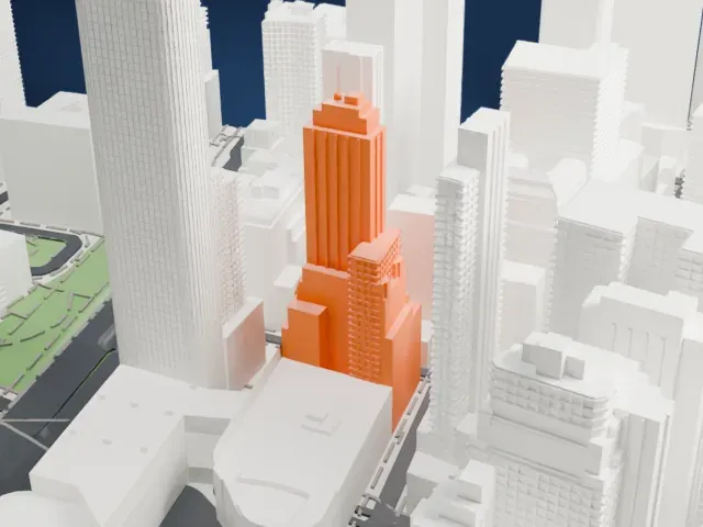88 Greenwich Street model, South view