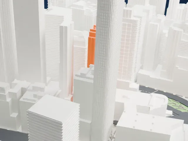 88 Greenwich Street model, West view