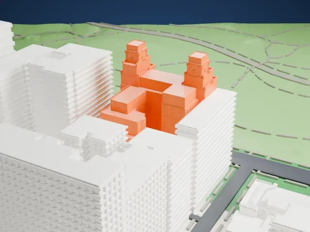 880 Fifth Avenue model, East view
