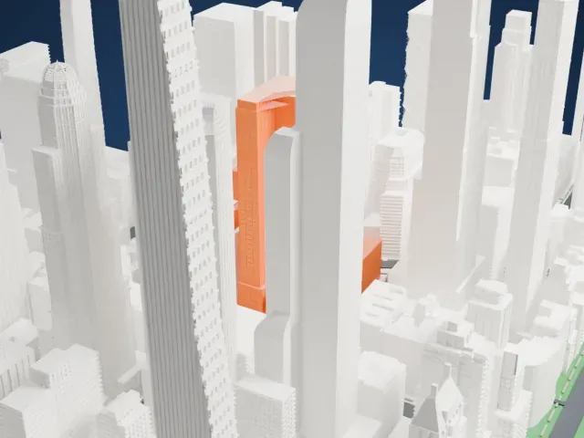 888 7th Avenue model, East view
