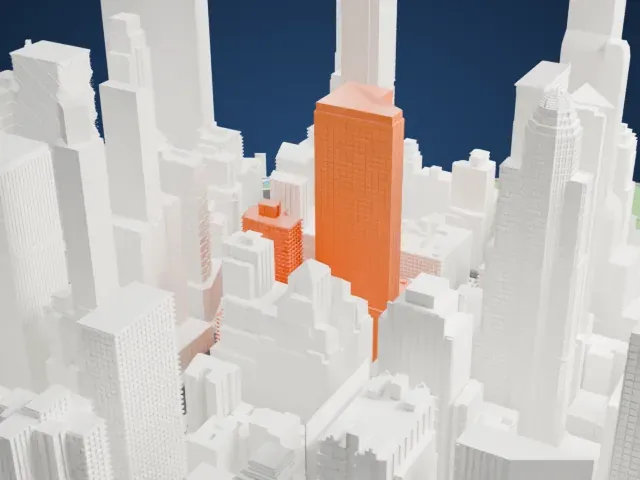 888 7th Avenue model, South view