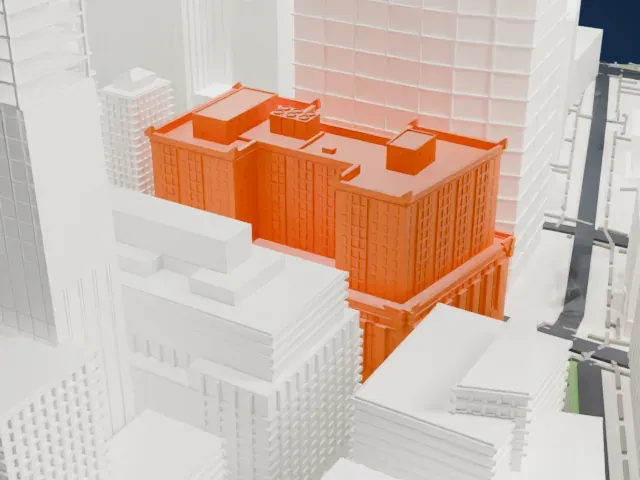 90 Church Street model, North view