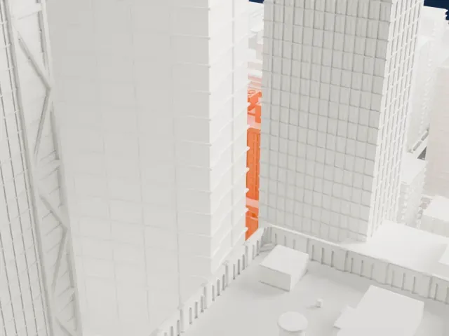 90 Church Street model, South view