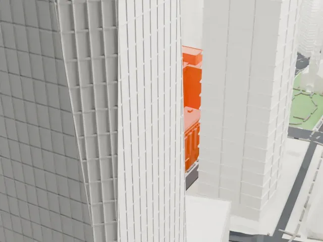 90 Church Street model, West view