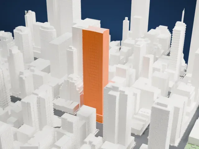 919 Third Avenue model, East view