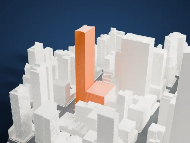 919 Third Avenue model, North view