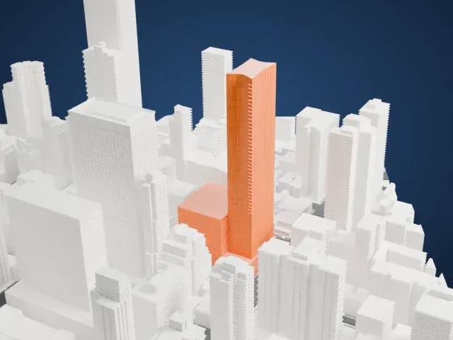 919 Third Avenue model, South view