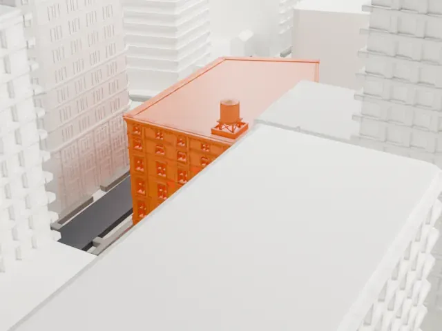 935–939 Broadway model, West view
